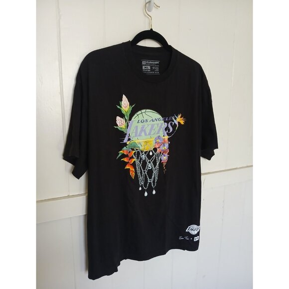 Sue Tsai × Bleacher Report Men's T-Shirt XL NBA 75 Lakers Graphic Black Cotton - Picture 4 of 12